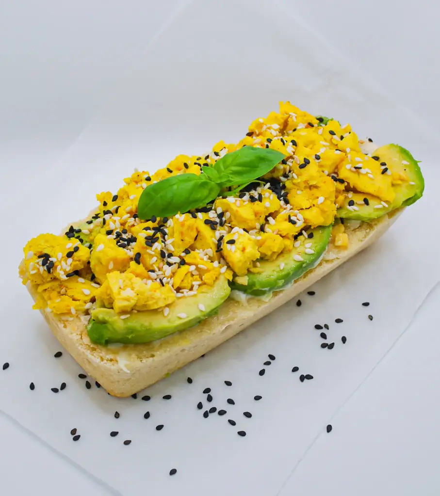 Scrambled tofu toast